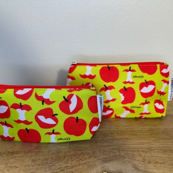 NWOT 2pc Donald X Clinique Makeup Cosmetic Catch All Bags - Picture 2 of 4